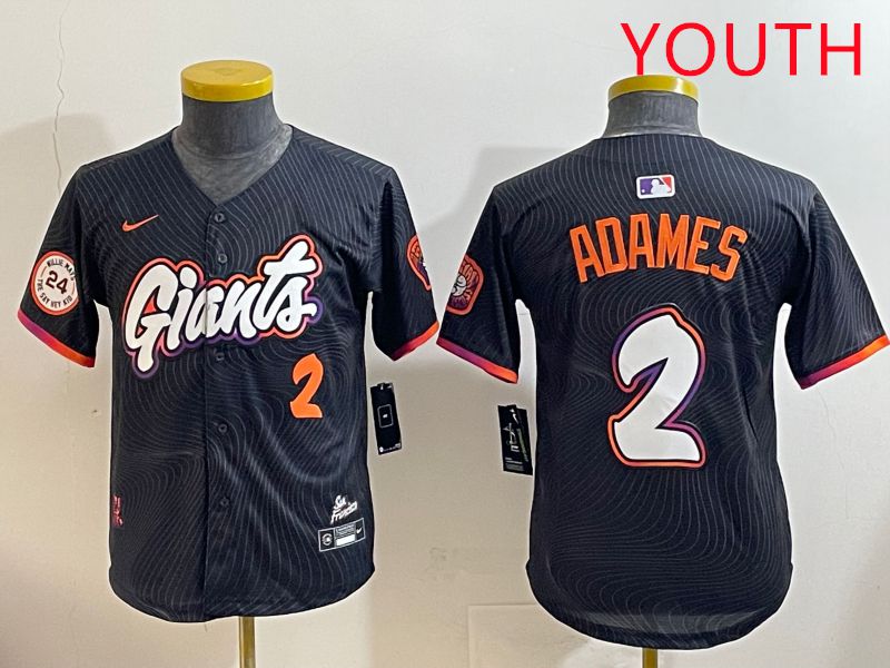 Youth San Francisco Giants 2 Adames Black Joint Name 2025 Nike MLB Jersey style 8